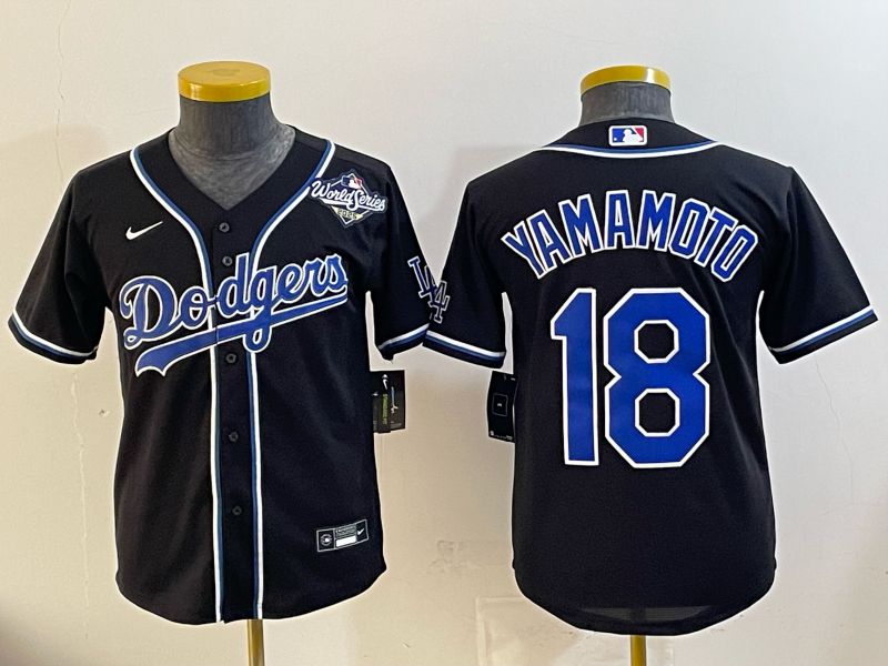 Women Nike 2026 Los Angeles Dodgers #18 Yamamoto Black Game MLB Jersey 086